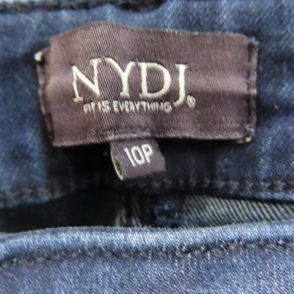 NYDJ Jeans Marilyn Straight Women 10P Petite Blue Rhinestone Lift Tuck Stretch - Picture 10 of 13